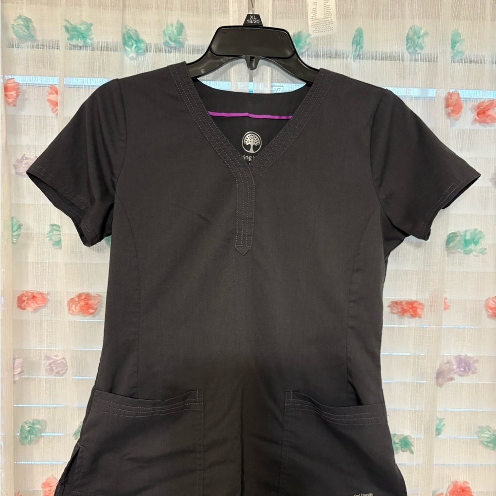 Black V-Neck Women's Top